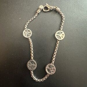 Silver Jai Peace Sign Bracelet